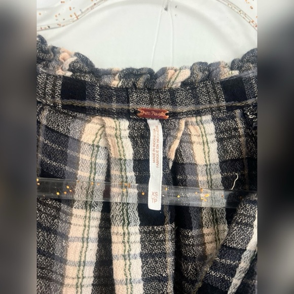 Free People Red Moon Plaid Mini Dress In Blue, Black & Grey Size XS $128 - Picture 5 of 6